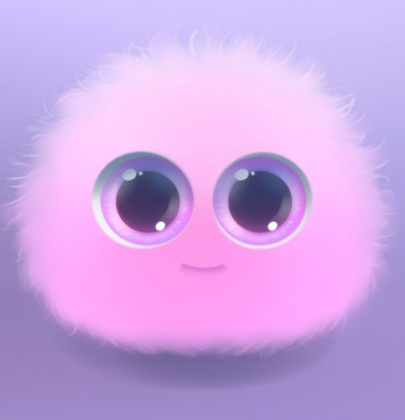Пушистый шарик с глазами