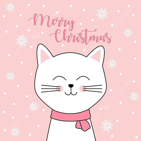 Милые новогодние котики рисунки