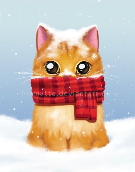 Котик в шарфике