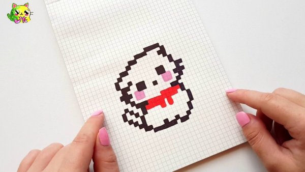 Котики по клеточкам маленькие