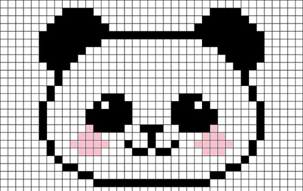 Рисунки по клеточкам Панда