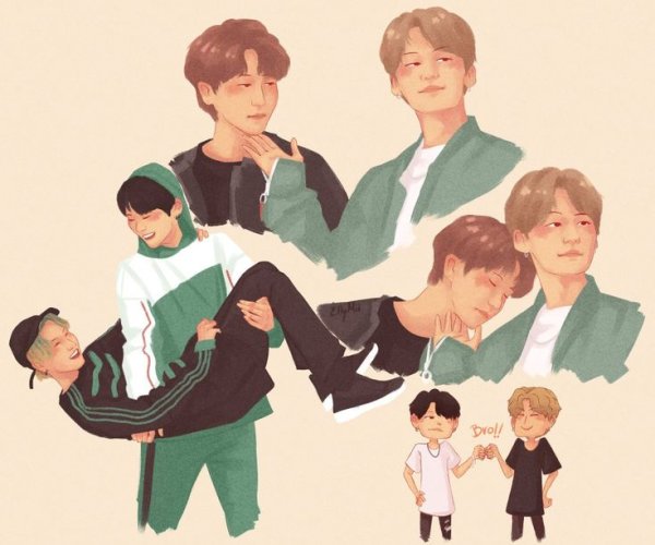 Минхо и Джисон арт