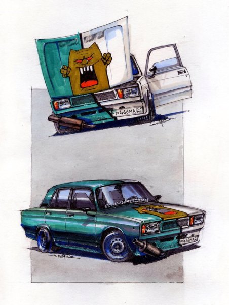 Mercedes Benz w123 рисунок