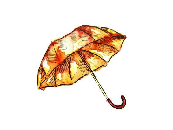 Рисование осенних зонтиков