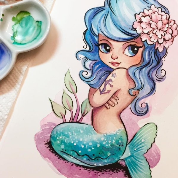 Русалка рисунок