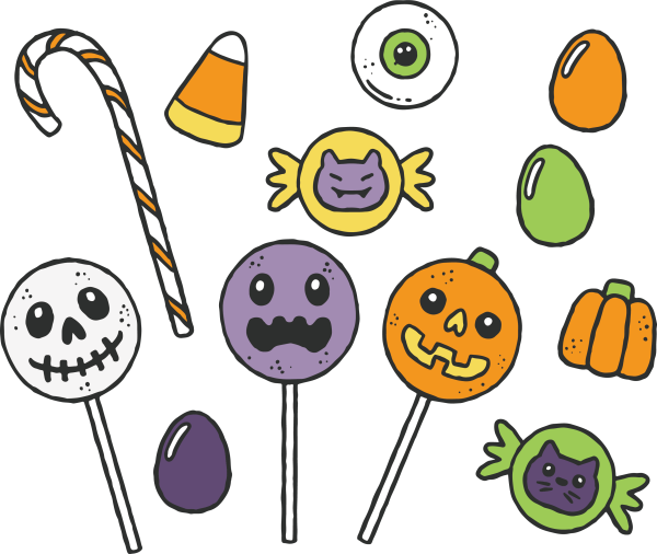 Конфеты на палочке рисование