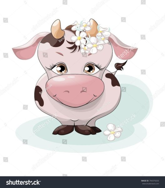 Милая корова мультяшная