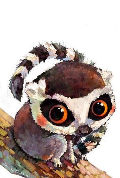 Зверёк с большими глазами арт