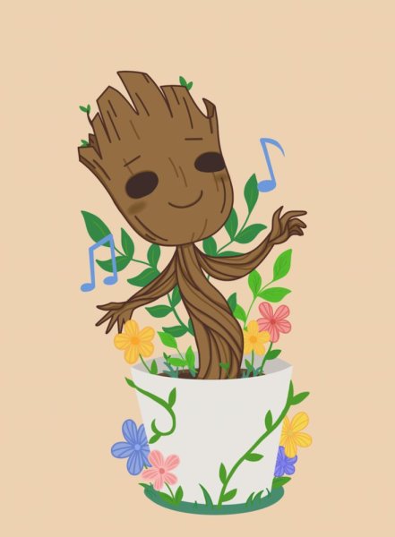 Малыш Грут раскраска