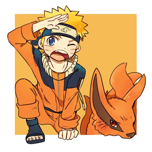 Наруто и курама милые