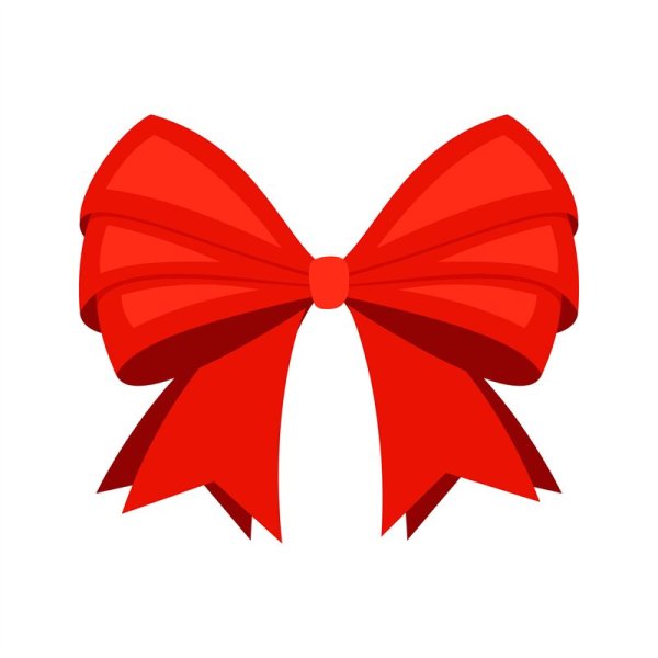 Красный бантик на белом фоне