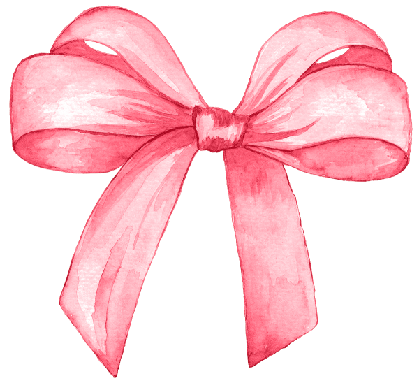 Розовый бантик нарисованный