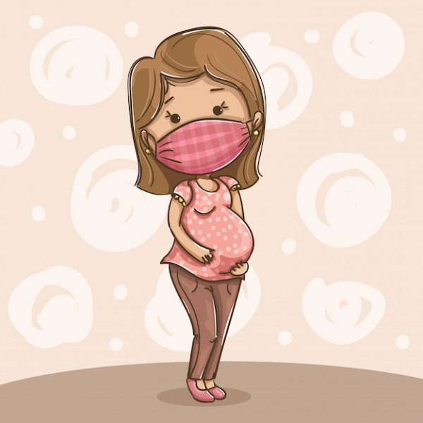 Беременная в маске рисунок