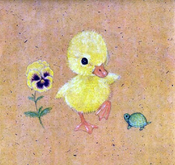 Цыпленок акварелью