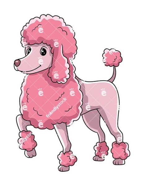 Мультяшный розовый пудель