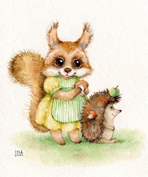 Рисунок милой белочки