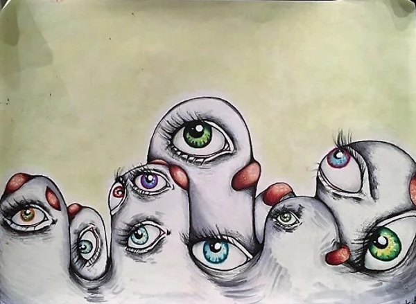 Глаза шизофрения рисунок