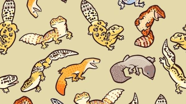 Милые Гекконы арты