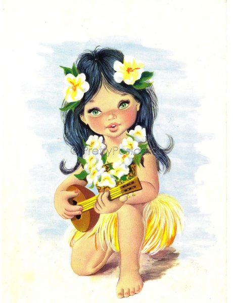 Гавайская девушка с цветком