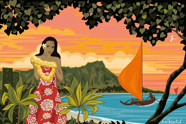 Мультяшные Гавайские девочки