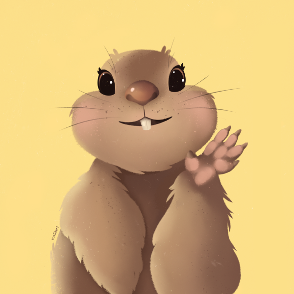 Суслик с цветами рисунок