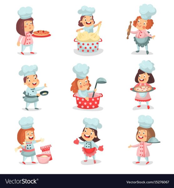 Дети поварята вектор