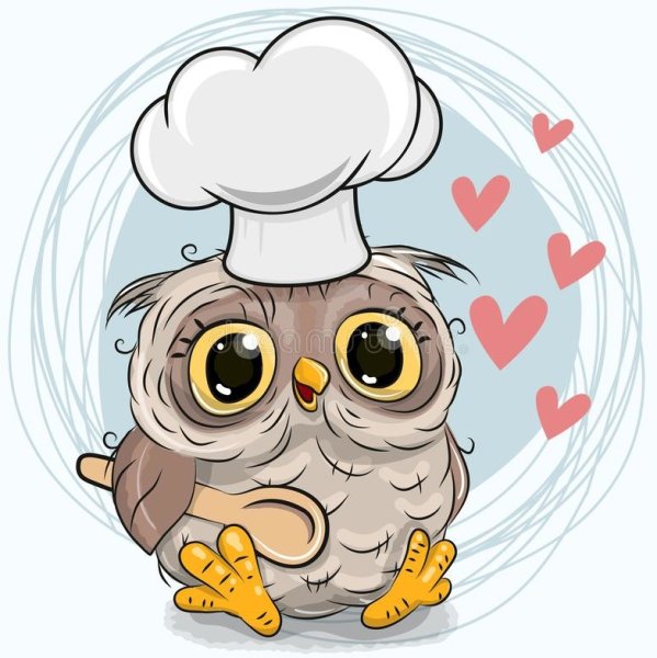 Сова в поварском колпаке