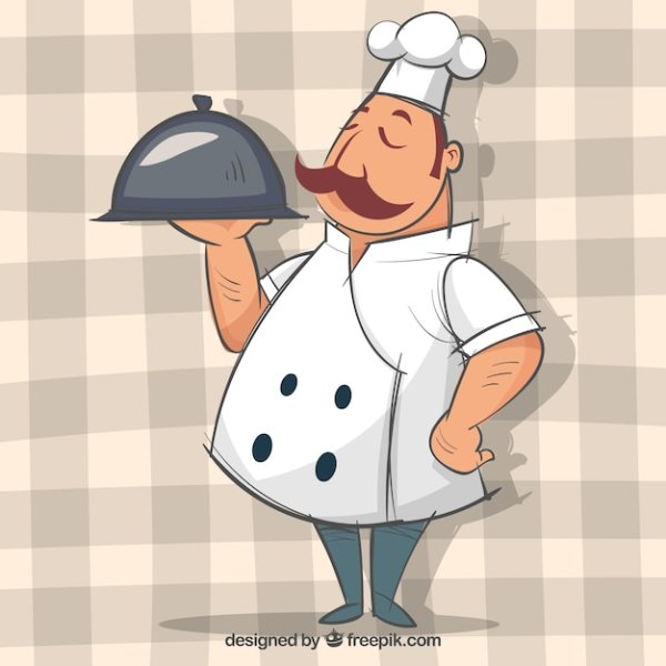 Повариха с подносом