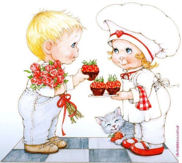 Ребенок угощает