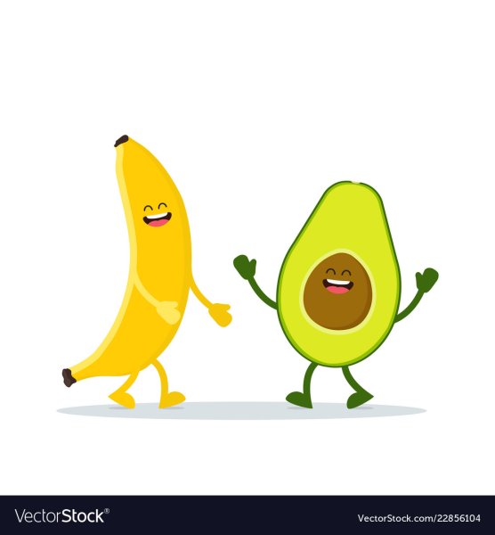 Нарисованный милый бананчик