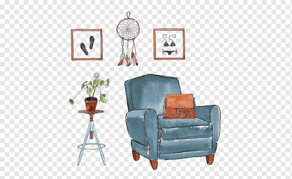 Предметы интерьера иллюстрация