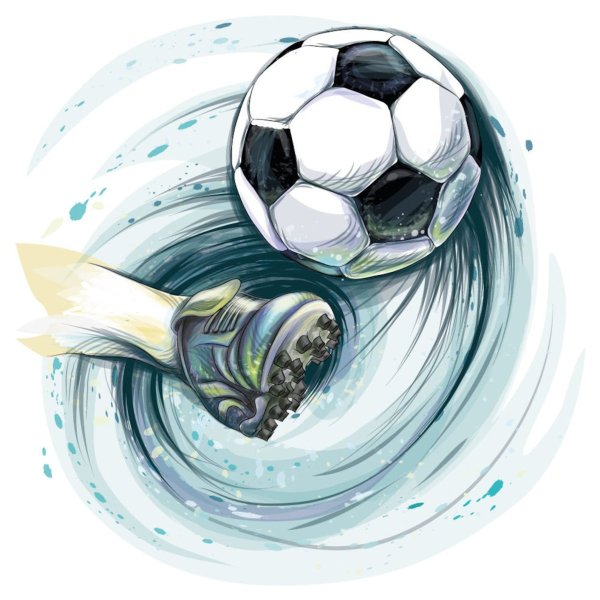 Футбол акварель