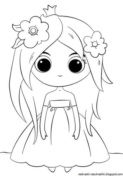 Раскраски кавайные девочки