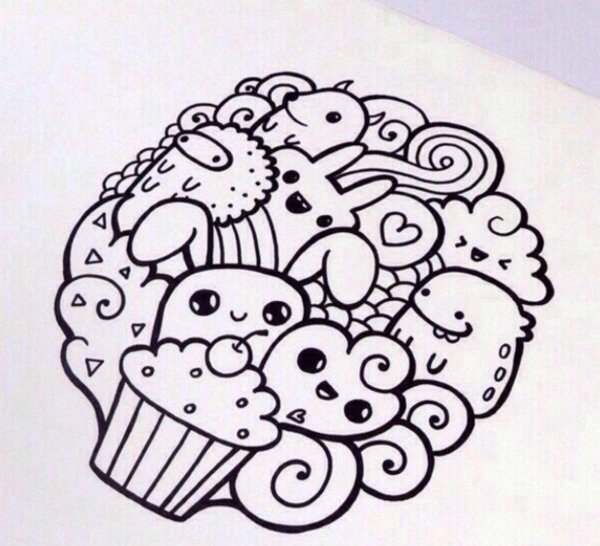 Дудлинг монстрики лёгкий