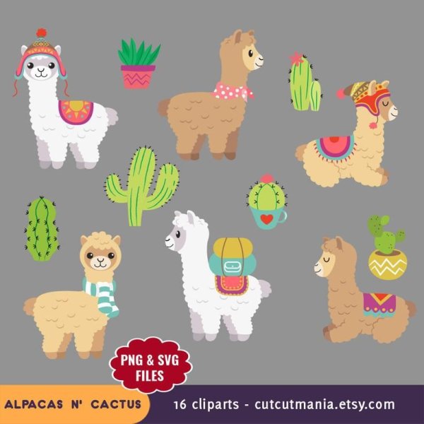 Наклейки с альпаками для печати