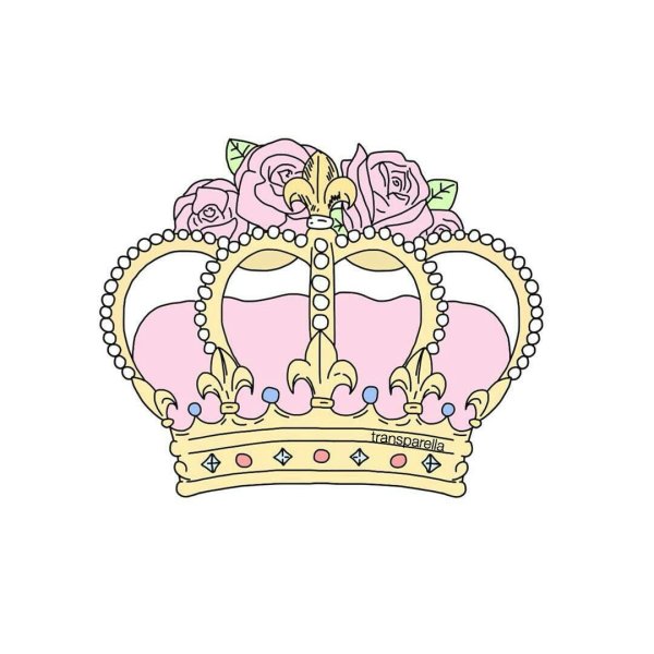 Розовый стикер корона