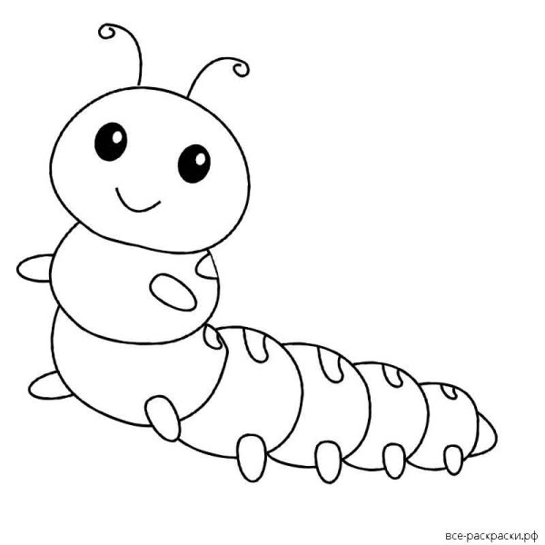 Гусеница раскраска