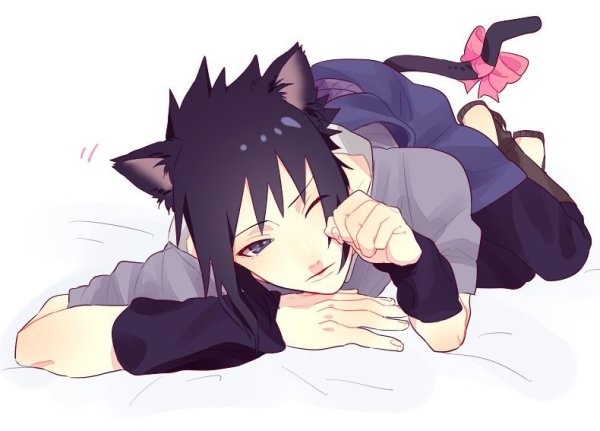 Наруто и Саске неко