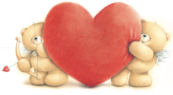 Два мишки с сердечками