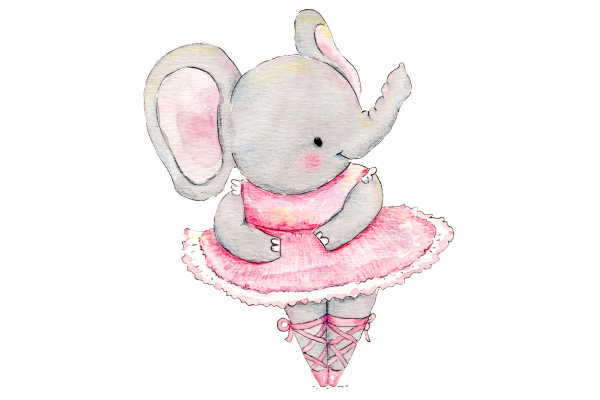 Зайка балерина акварель