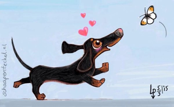 Такса смешная мультяшная