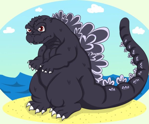 Годзилла арт милый