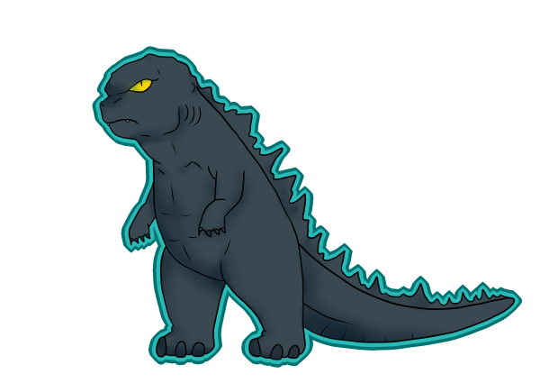 Годзилла рисунок мультяшный