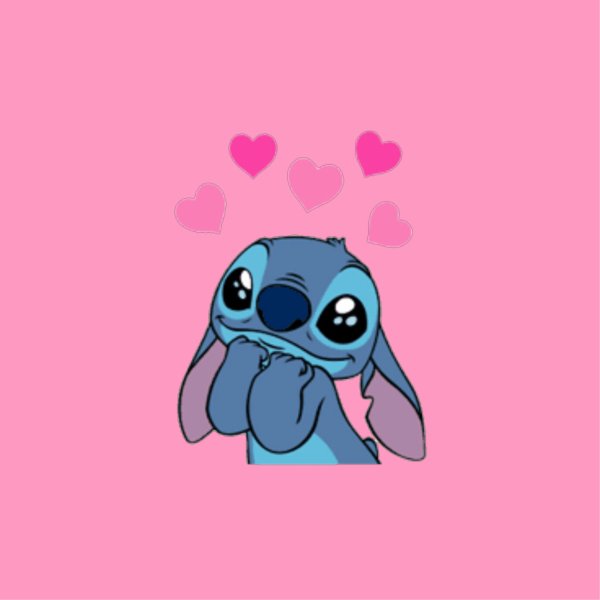 Стич с сердечками над головой