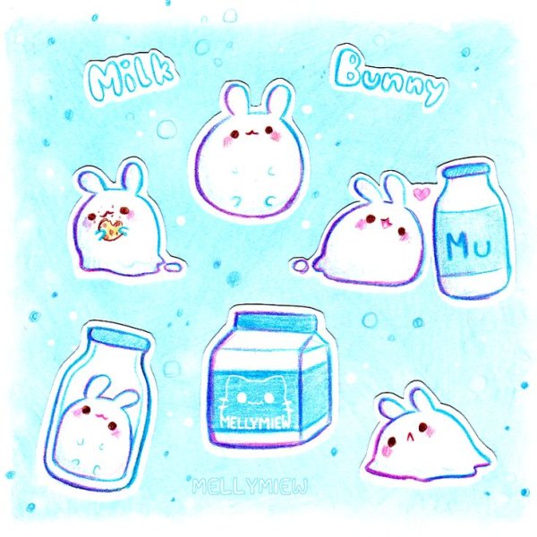 Молоко нарисованное милое