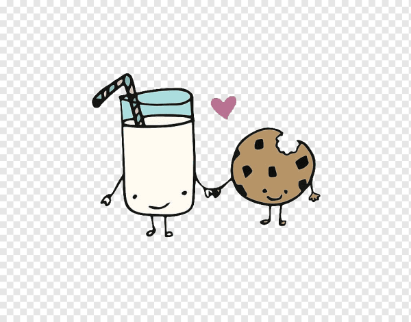Иллюстрации печенька и молоко
