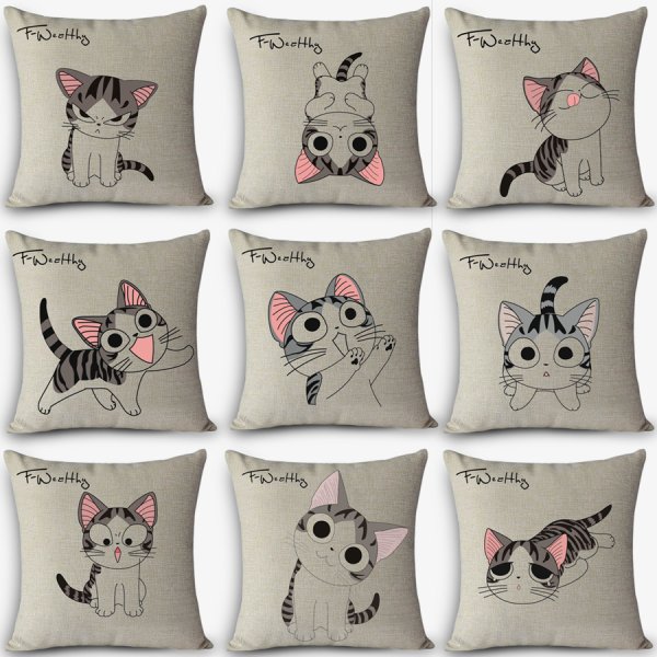 Котик на подушке рисунок