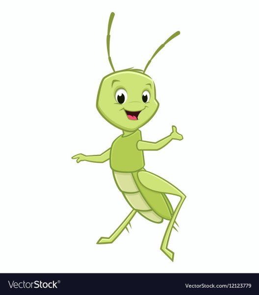 Милый кузнечик мультяшный