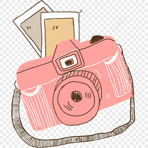 Наклейка фотоаппарат розовый