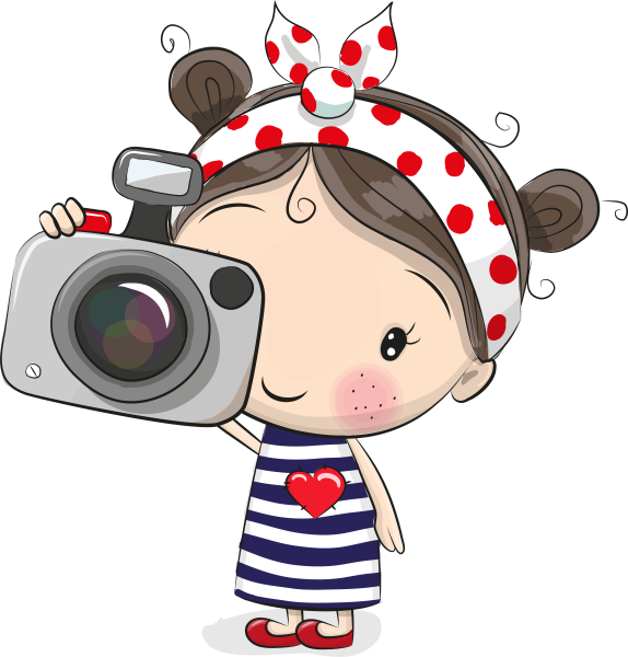 Девочка с фотоаппаратом мультяшная